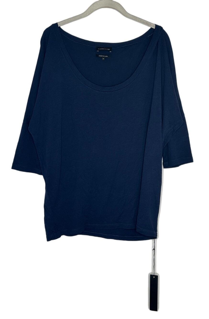 Carbon38 Tee Shirt Women’s Shoulder Cotton Top Dolman Tee USA Made Casual XL NWT